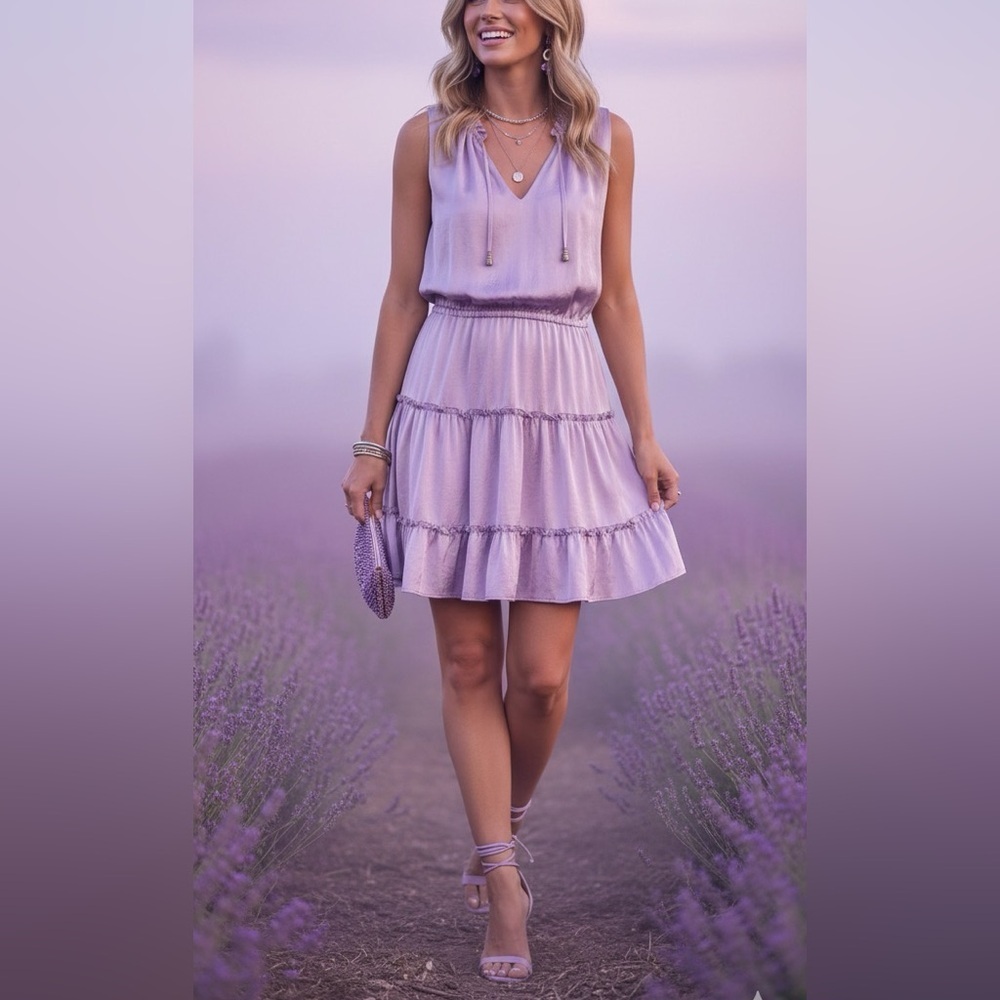 Frank Lyman Designs Tiered Lavender Dress